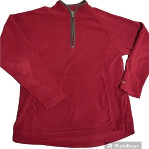 Ladies New Balance 1/4 zip Fleece. Cranberry. Kangaroo Pouch. Large.